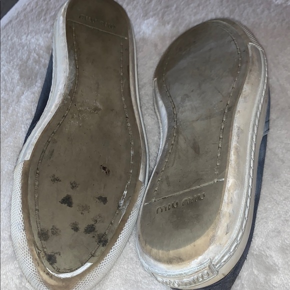 Gently Loved Women's Slip-On Shoes with Silver Cap Toe by Miu Miu - Picture 8 of 14